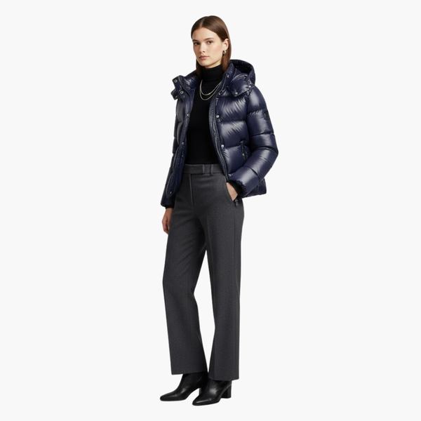 Women's Quilted Puffer Jacket with Hood