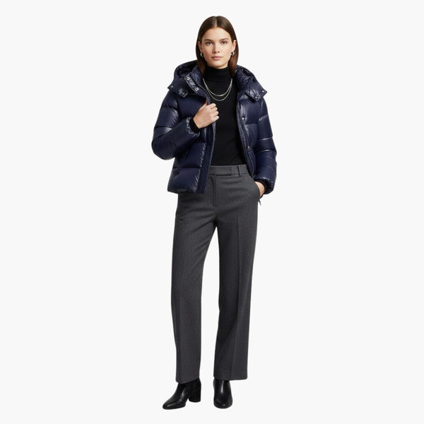 Women's Quilted Puffer Jacket with Hood