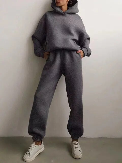 Conjunto de sudadera oversize y pantalones jogger para mujer