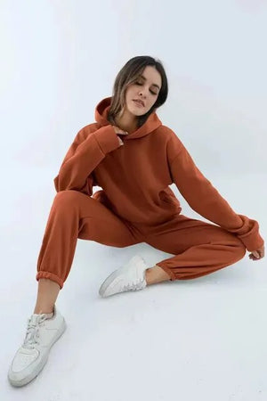 Conjunto de sudadera oversize y pantalones jogger para mujer