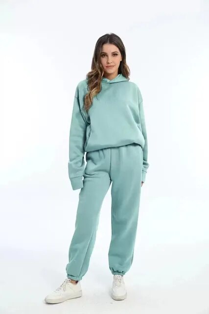 Conjunto de sudadera oversize y pantalones jogger para mujer