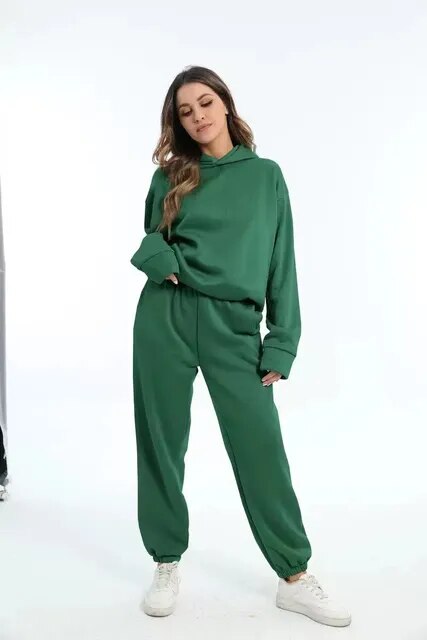 Conjunto de sudadera oversize y pantalones jogger para mujer