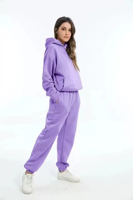 Conjunto de sudadera oversize y pantalones jogger para mujer