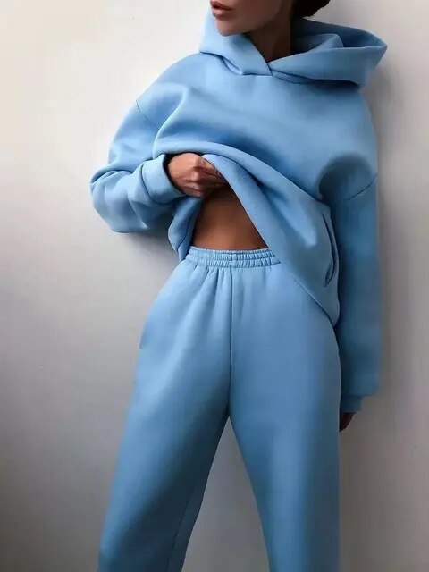 Conjunto de sudadera oversize y pantalones jogger para mujer