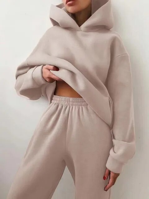 Conjunto de sudadera oversize y pantalones jogger para mujer