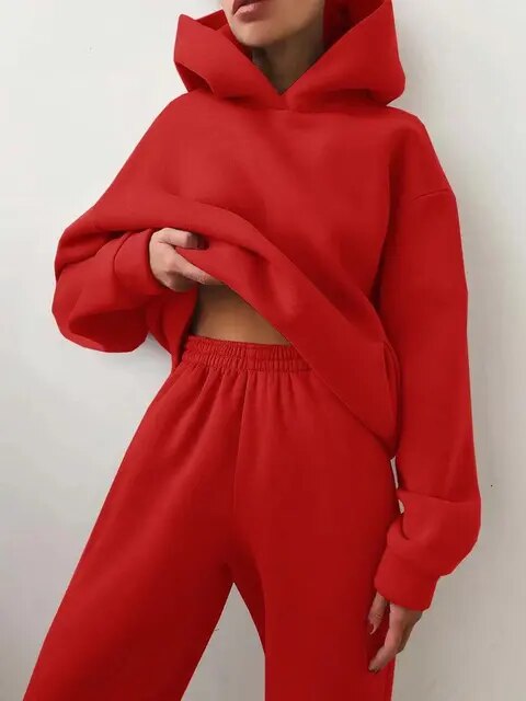 Conjunto de sudadera oversize y pantalones jogger para mujer