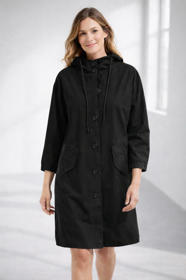 Women's Hooded Mid-Length Jacket