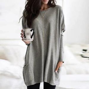 Women's Oversized Relaxed Fit Long Sleeve Tunic Top