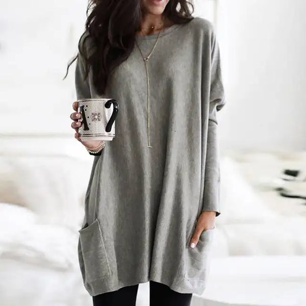 Women's Oversized Relaxed Fit Long Sleeve Tunic Top