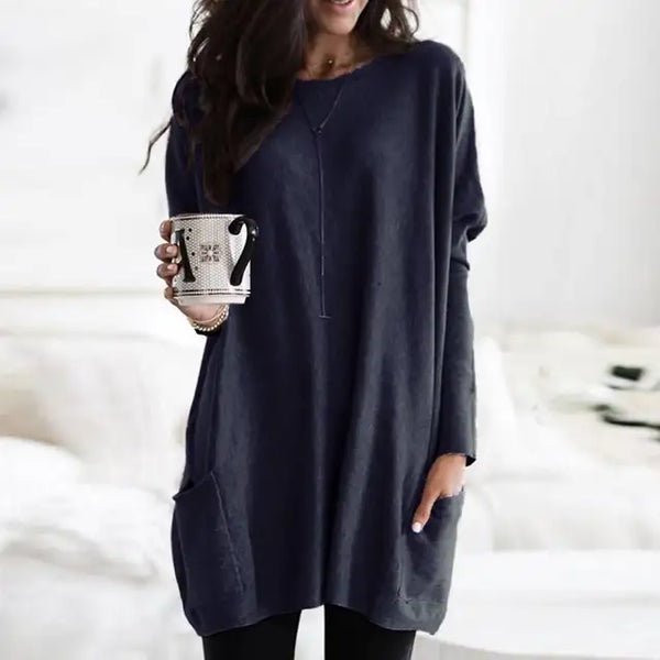 Women's Oversized Relaxed Fit Long Sleeve Tunic Top