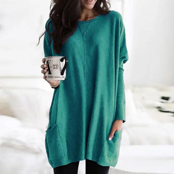 Women's Oversized Relaxed Fit Long Sleeve Tunic Top