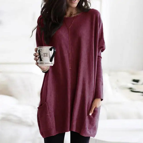 Women's Oversized Relaxed Fit Long Sleeve Tunic Top