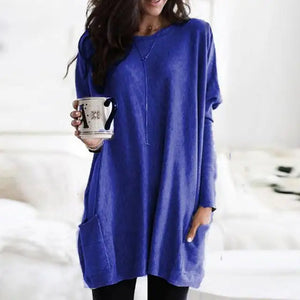 Women's Oversized Relaxed Fit Long Sleeve Tunic Top