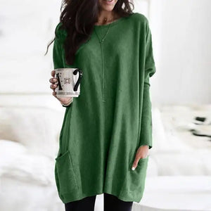 Women's Oversized Relaxed Fit Long Sleeve Tunic Top