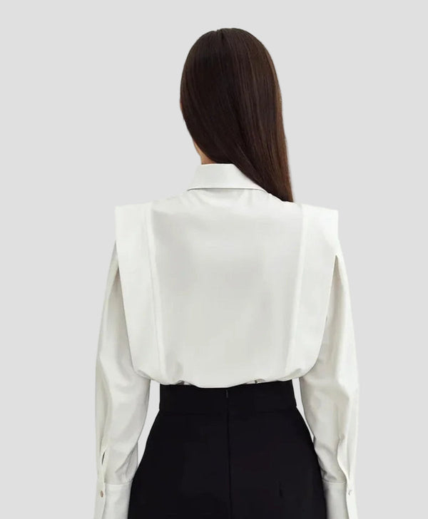 Elegant Women's Square Neck Button Down Shirt