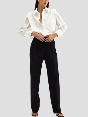 Elegant Women's Square Neck Button Down Shirt