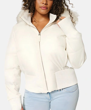 Women's Quilted Winter Jacket Removable Hood