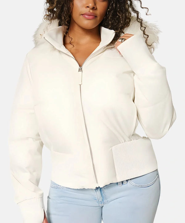 Women's Quilted Winter Jacket Removable Hood