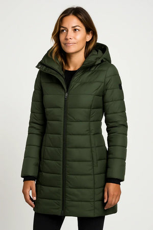 Women’s Hooded Puffer Winter Coat Long Quilted Warm Jacket