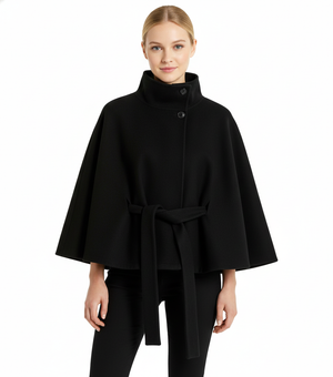 Elegant Women's Coat with Removable Belt and Relaxed Fit