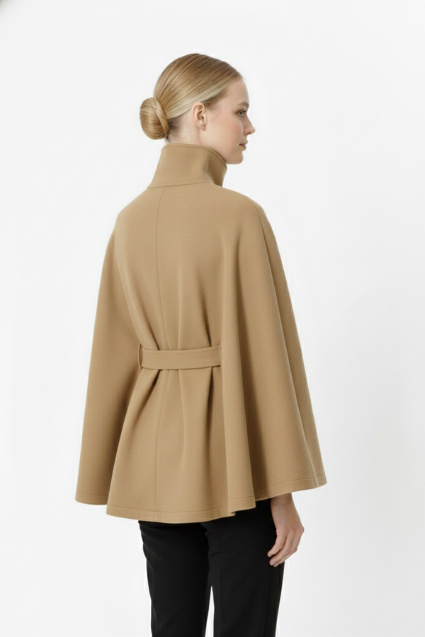 Elegant Women's Coat with Removable Belt and Relaxed Fit