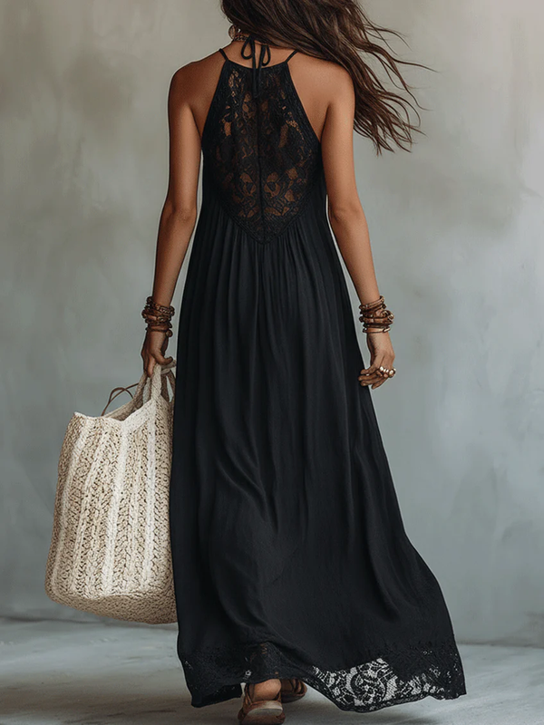 Women's Lace Maxi Dress Bohemian Halter