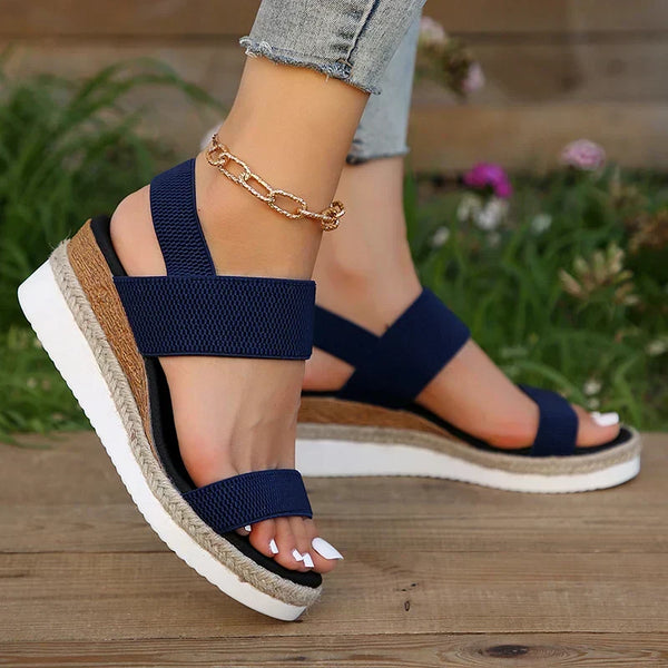 Women's Platform Sandals with Cross-Strap