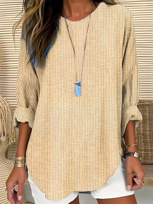 Women’s Casual Striped Oversized Long Sleeve Blouse