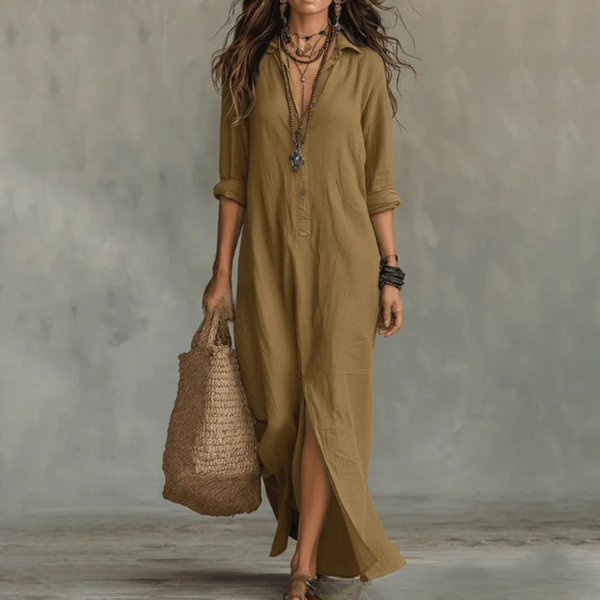 Women’s Boho Button-Down Maxi Dress