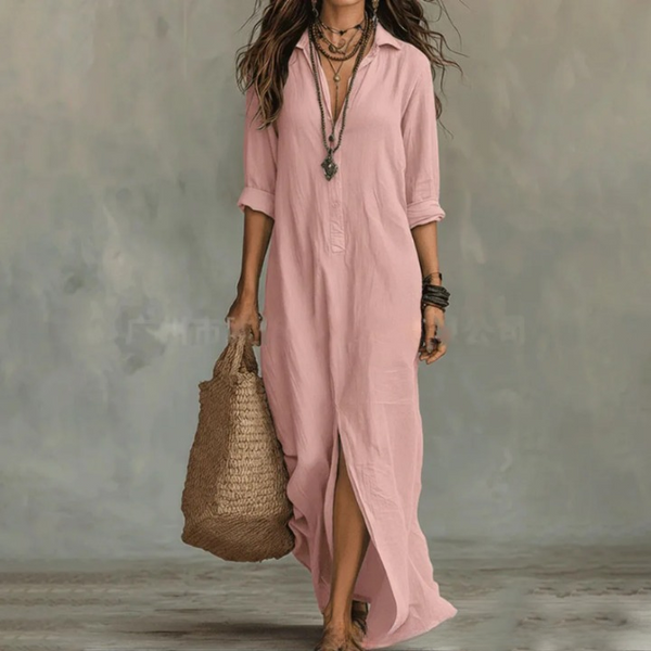 Women’s Boho Button-Down Maxi Dress