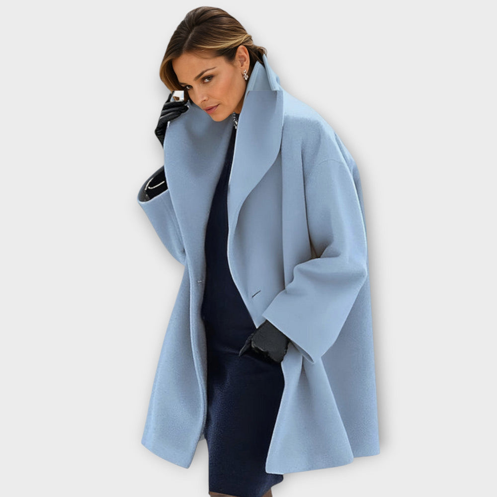 Wrap Collar Oversized Hooded Coat for Women