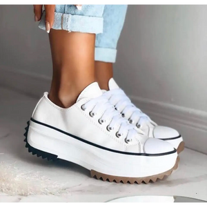 Zapatillas casuales con plataforma gruesa y cordones para mujer