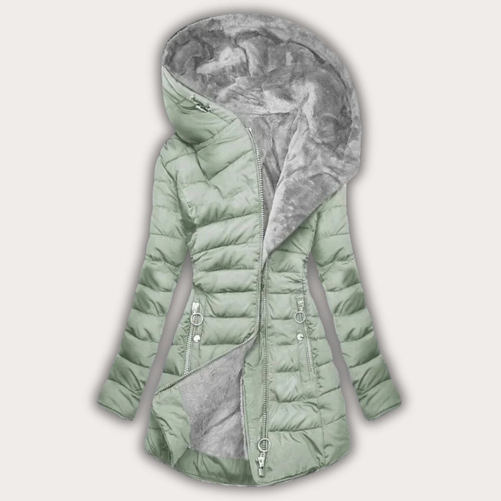 Chaqueta de invierno aislante con capucha para mujer