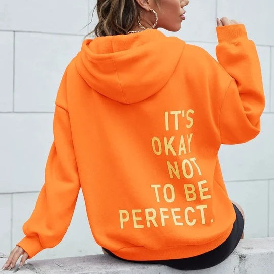 Women's Relaxed Hoodie with Long Sleeves and Casual Fit