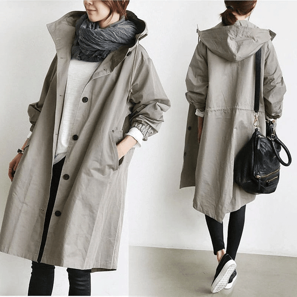 Women's Hooded Oversized Trench Coat