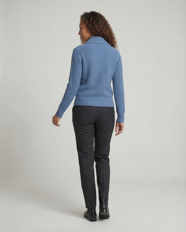 Women's Knit Cardigan with Lapel Collar