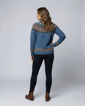 Suéter de punto nórdico Fair Isle para mujer