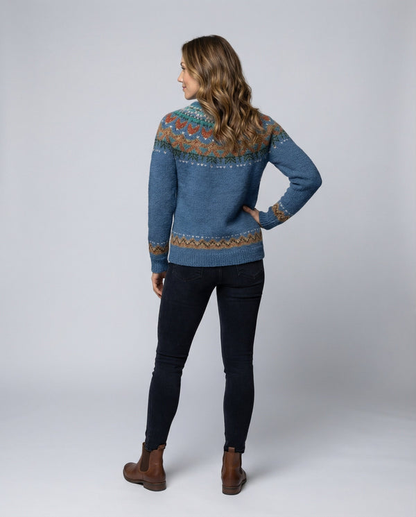 Suéter de punto nórdico Fair Isle para mujer