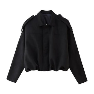 Chaqueta bomber corta estilo ante para mujer