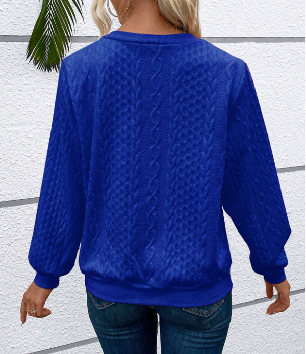 Women's Long Sleeve Zipper Sweater Loose Fit