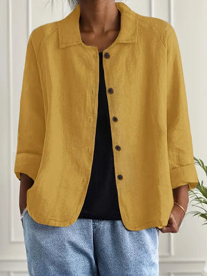 Women's Casual Button-Front Collared Blouse