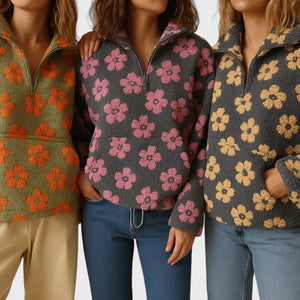 Women's Polar Fleece Pullover with Floral Print