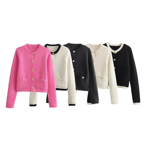 Elegant Button-Up Knit Cardigan for Women