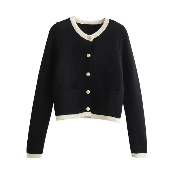 Elegant Button-Up Knit Cardigan for Women
