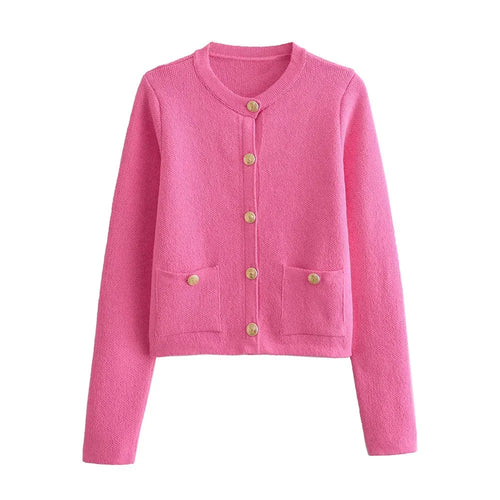 Elegant Button-Up Knit Cardigan for Women