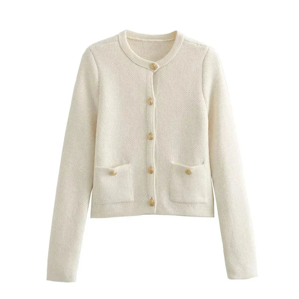 Elegant Button-Up Knit Cardigan for Women