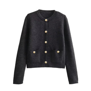 Elegant Button-Up Knit Cardigan for Women