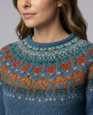 Suéter de punto nórdico Fair Isle para mujer