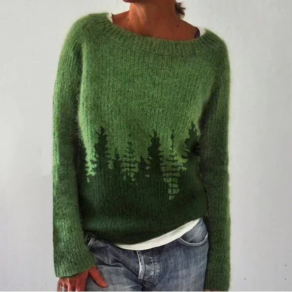 Cozy Crew Neck Fair Isle Women’s Sweater