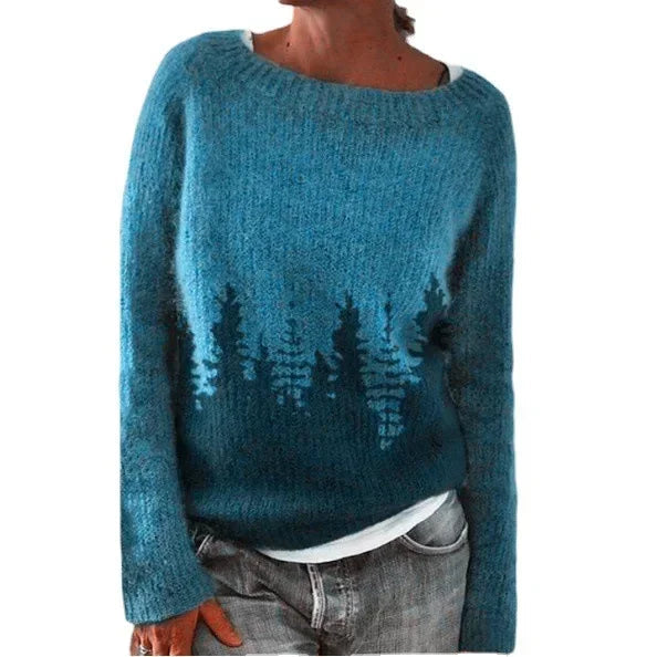 Cozy Crew Neck Fair Isle Women’s Sweater